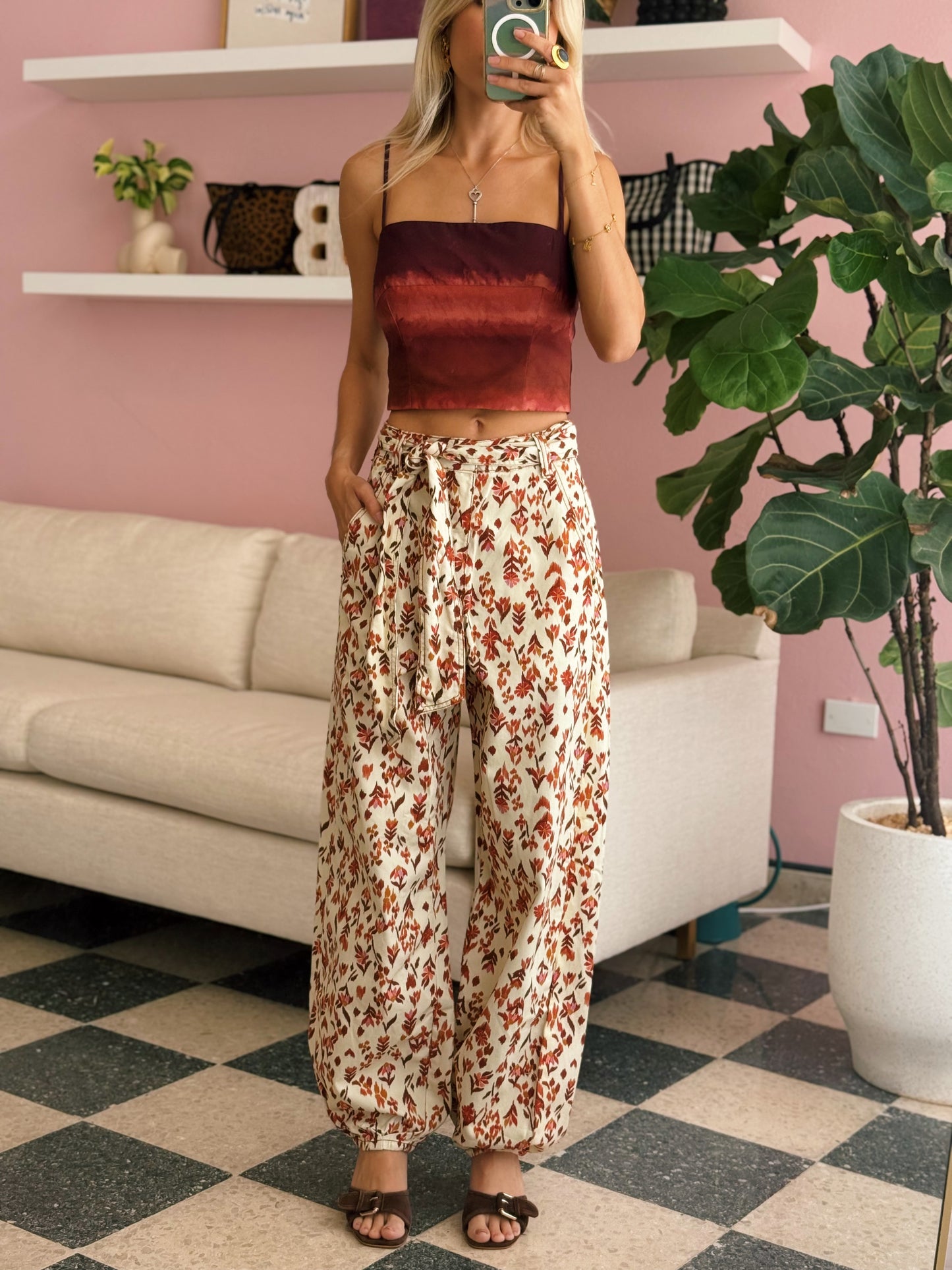 Jadirm Ikat Belted Twill Pants - Dress To