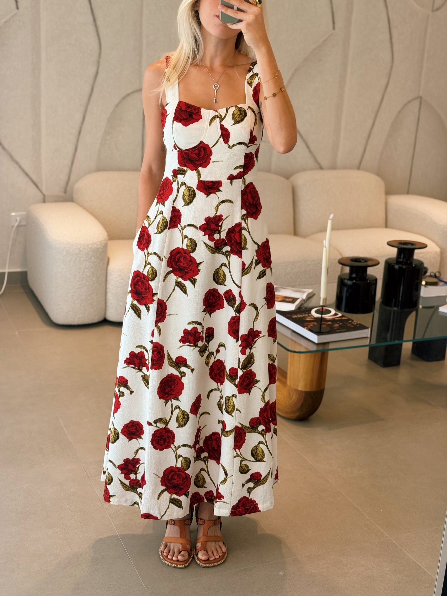 Rose Print Maxi Dress