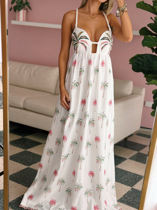 Palm Tree Babydoll Dress