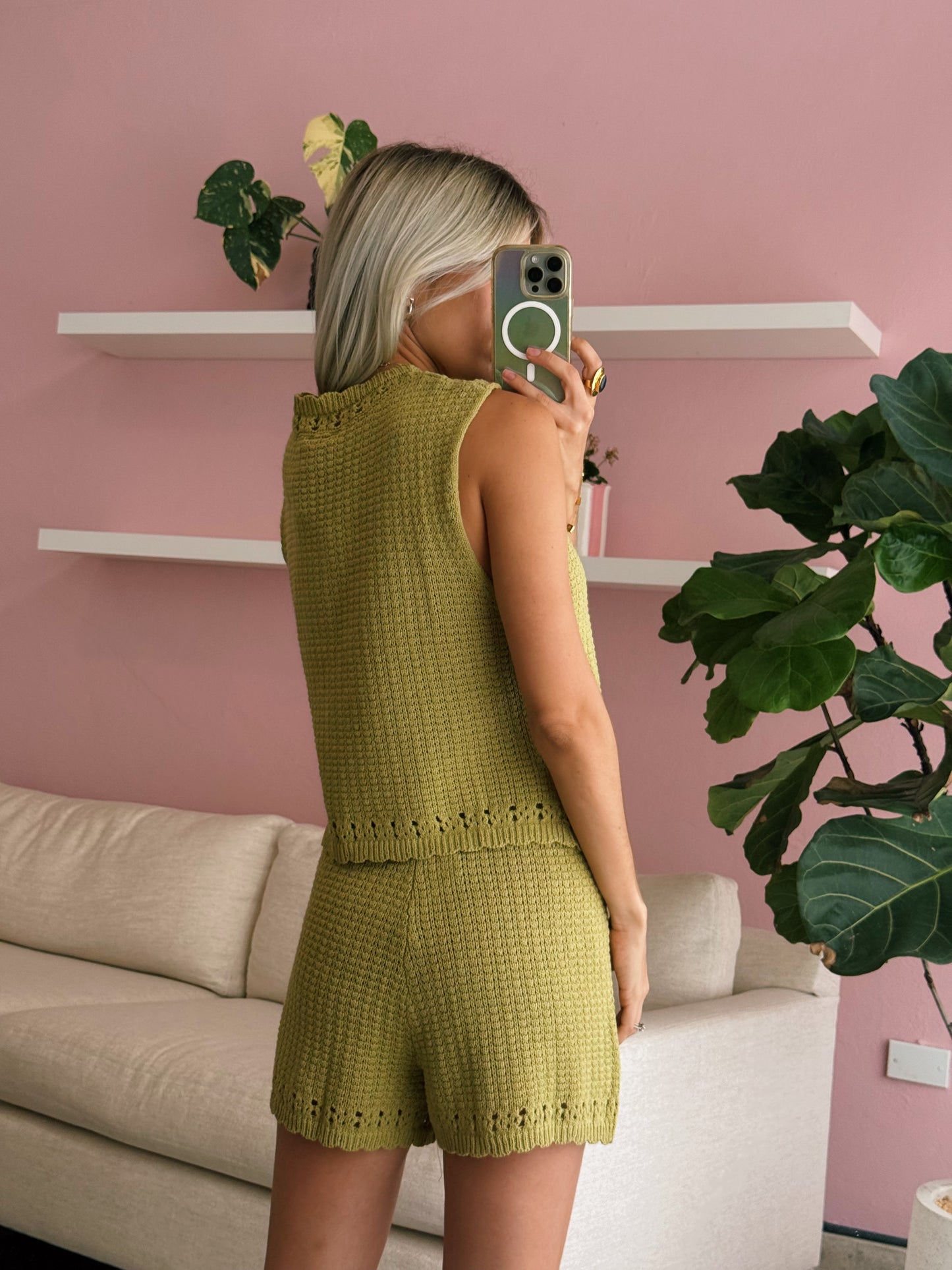 Avocado Crochet Vest Set