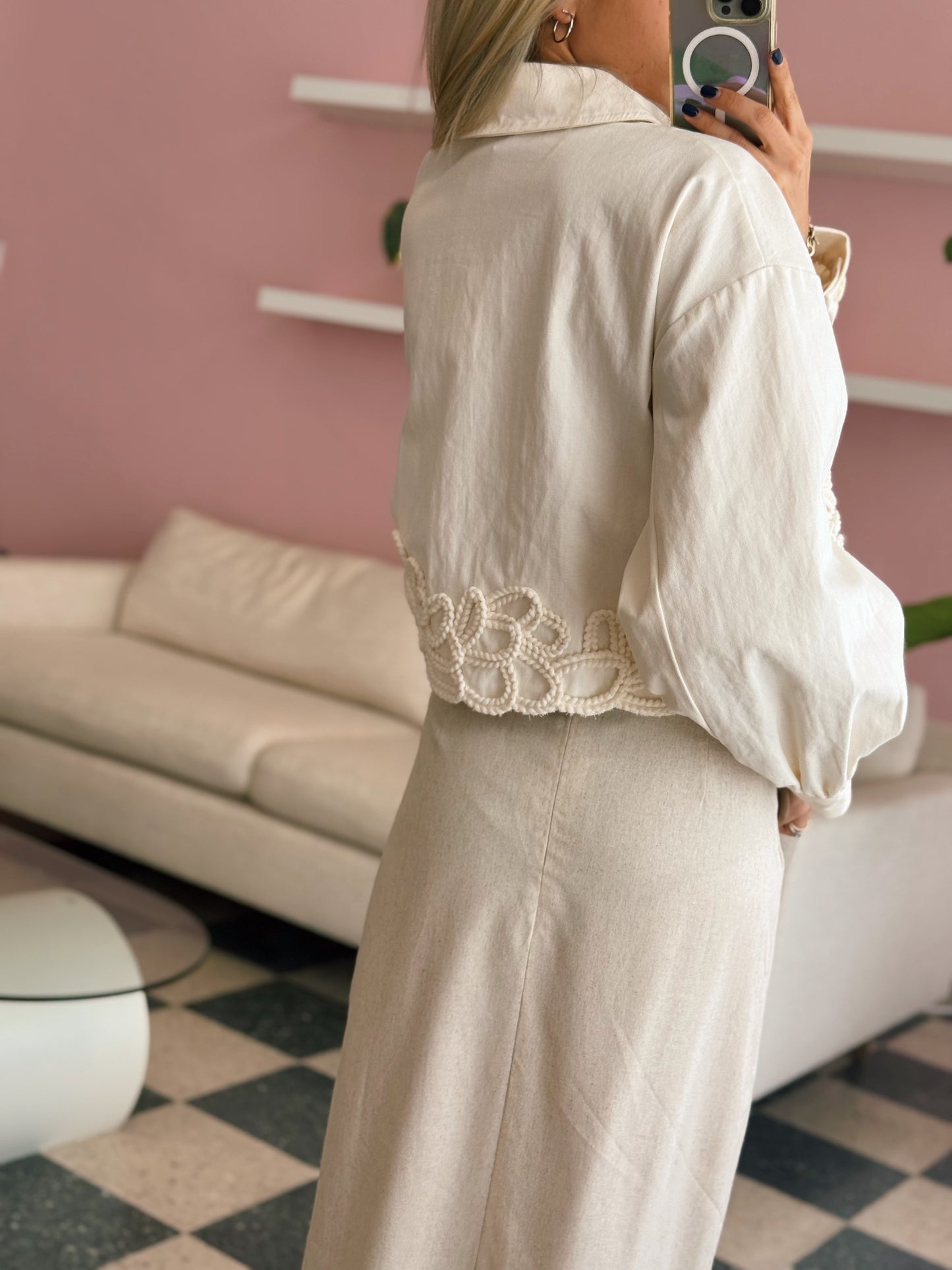 Floral Embellishment Detail Jacket