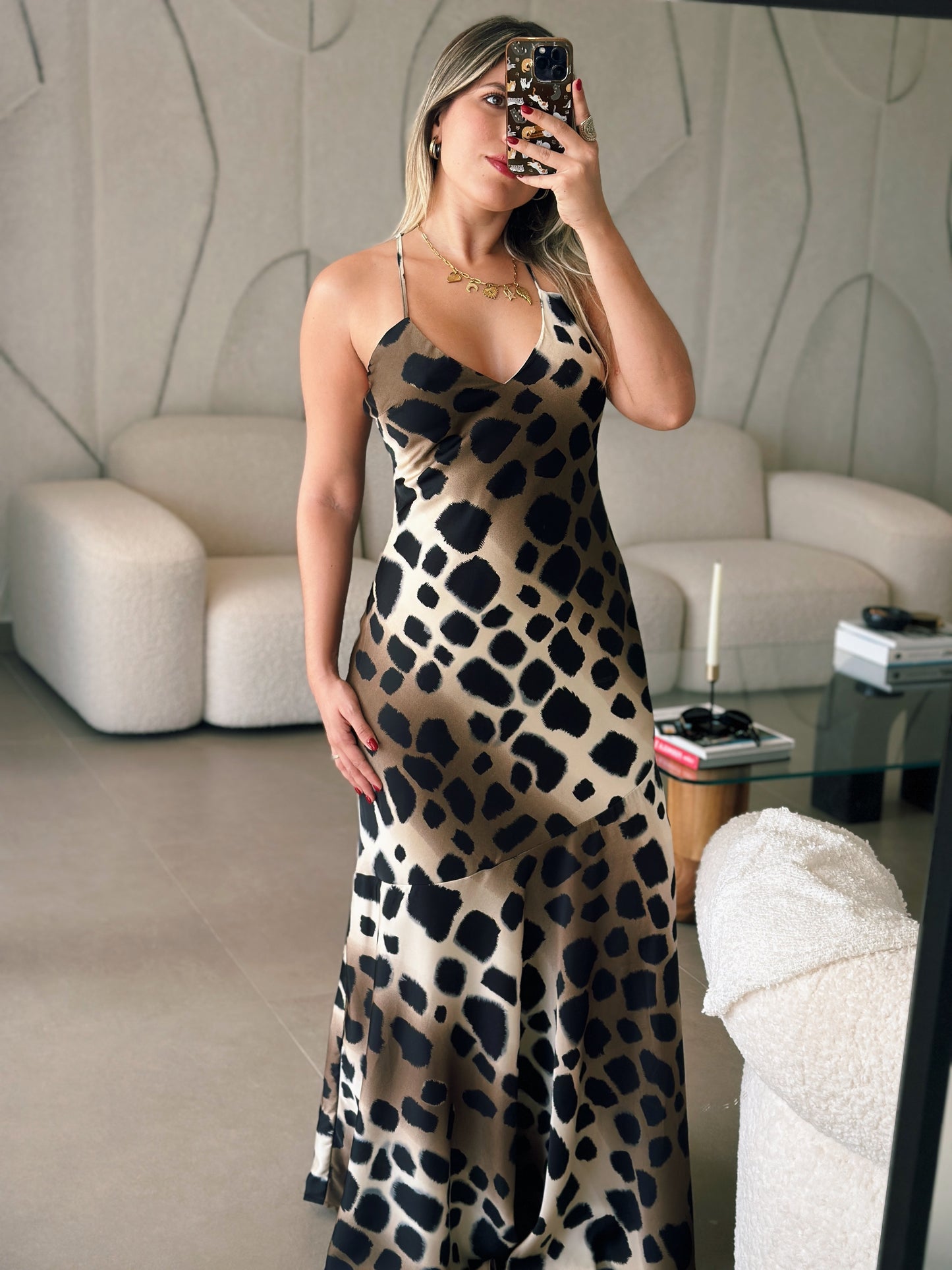 PRE ORDER (final sale/read description) Satin Leopard Maxi Dress