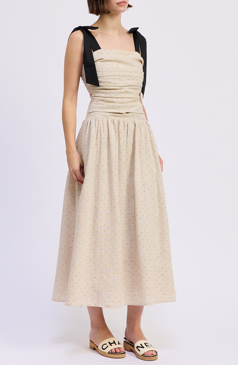 Blakely Pin Dot Tie Strap Dress