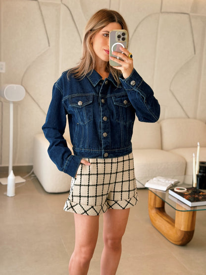 Plaid Cuffed Shorts