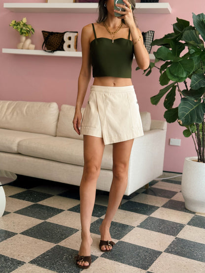 Ivory Mini Skort