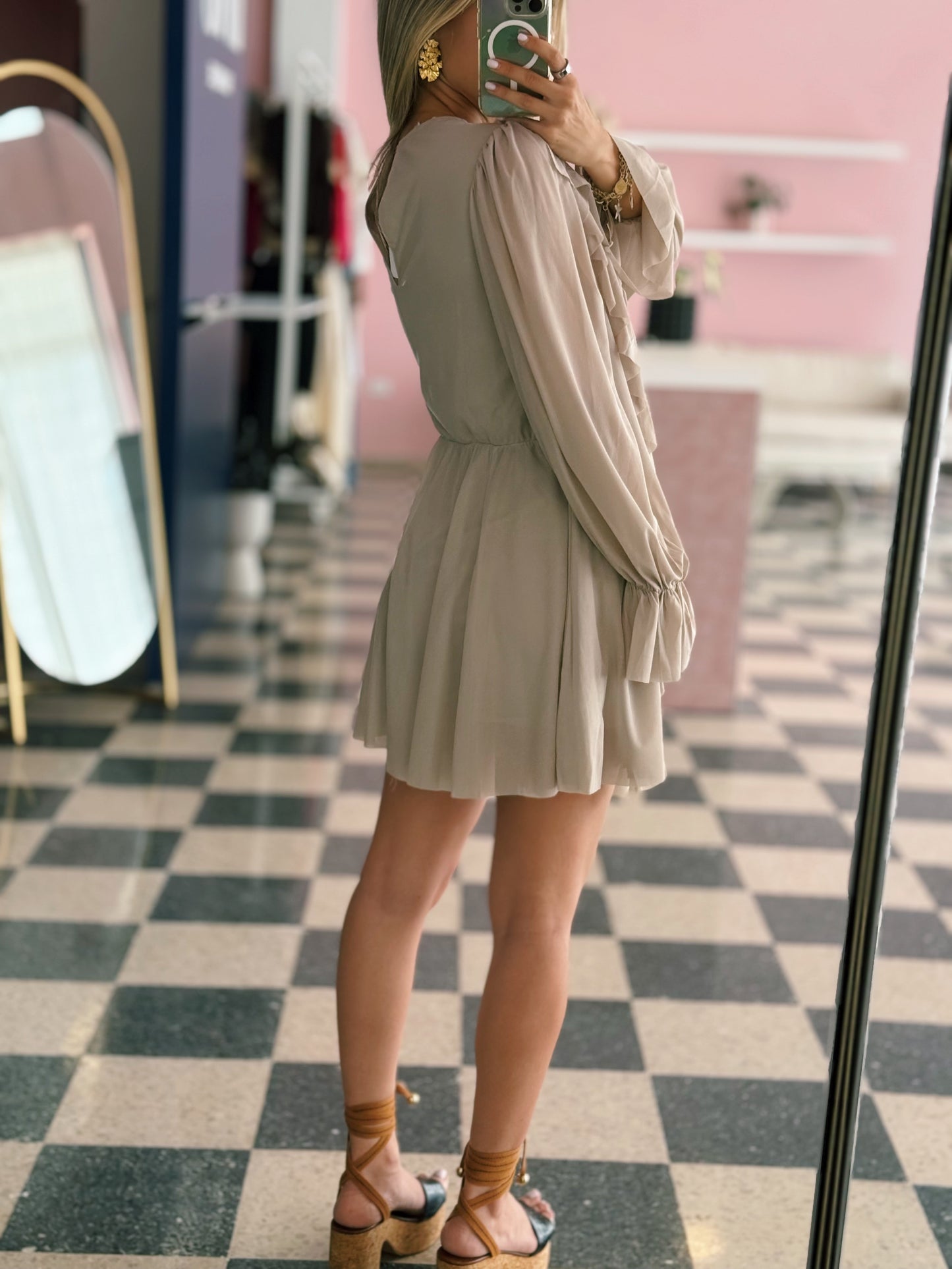 Cascade Ruffle Dress