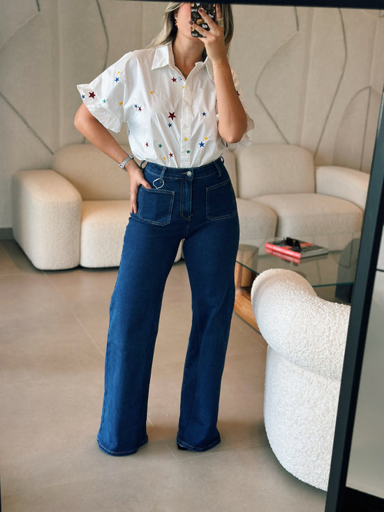 Embroidered Stars Blouse