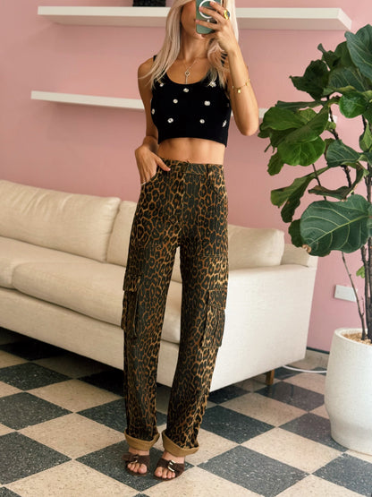 Leopard Cargo Pants