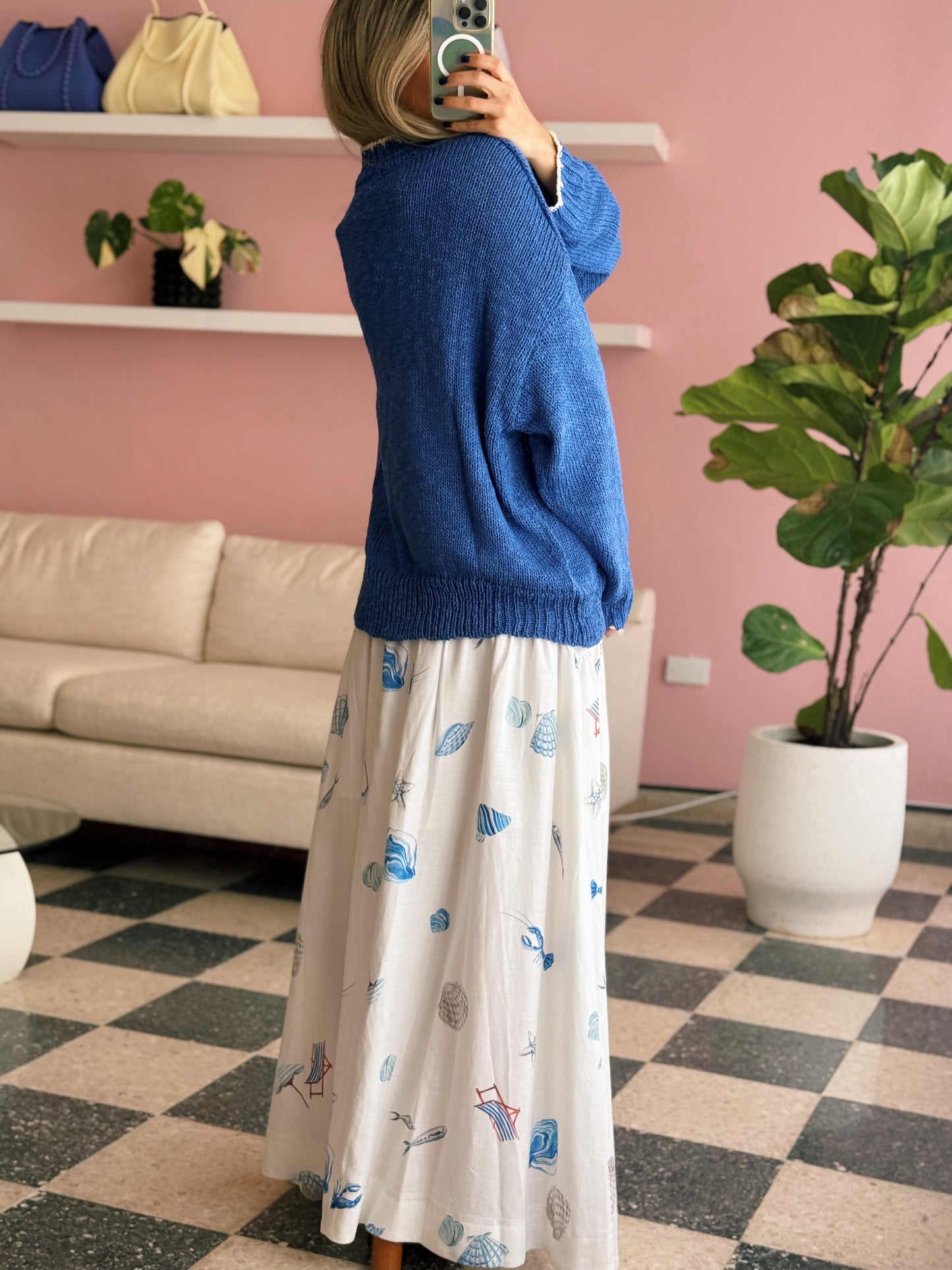 PRE ORDER (final sale/read description) Fish Fish Blue Sweater