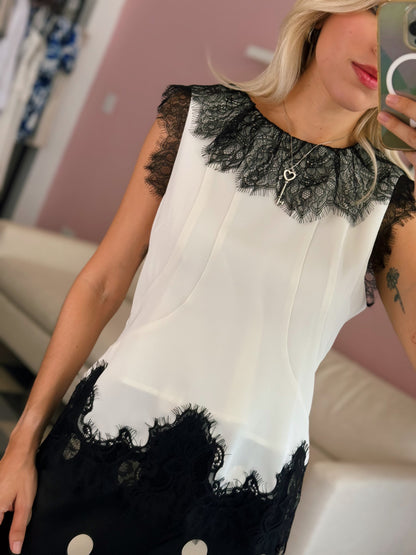 Silky Lace Blouse Tank