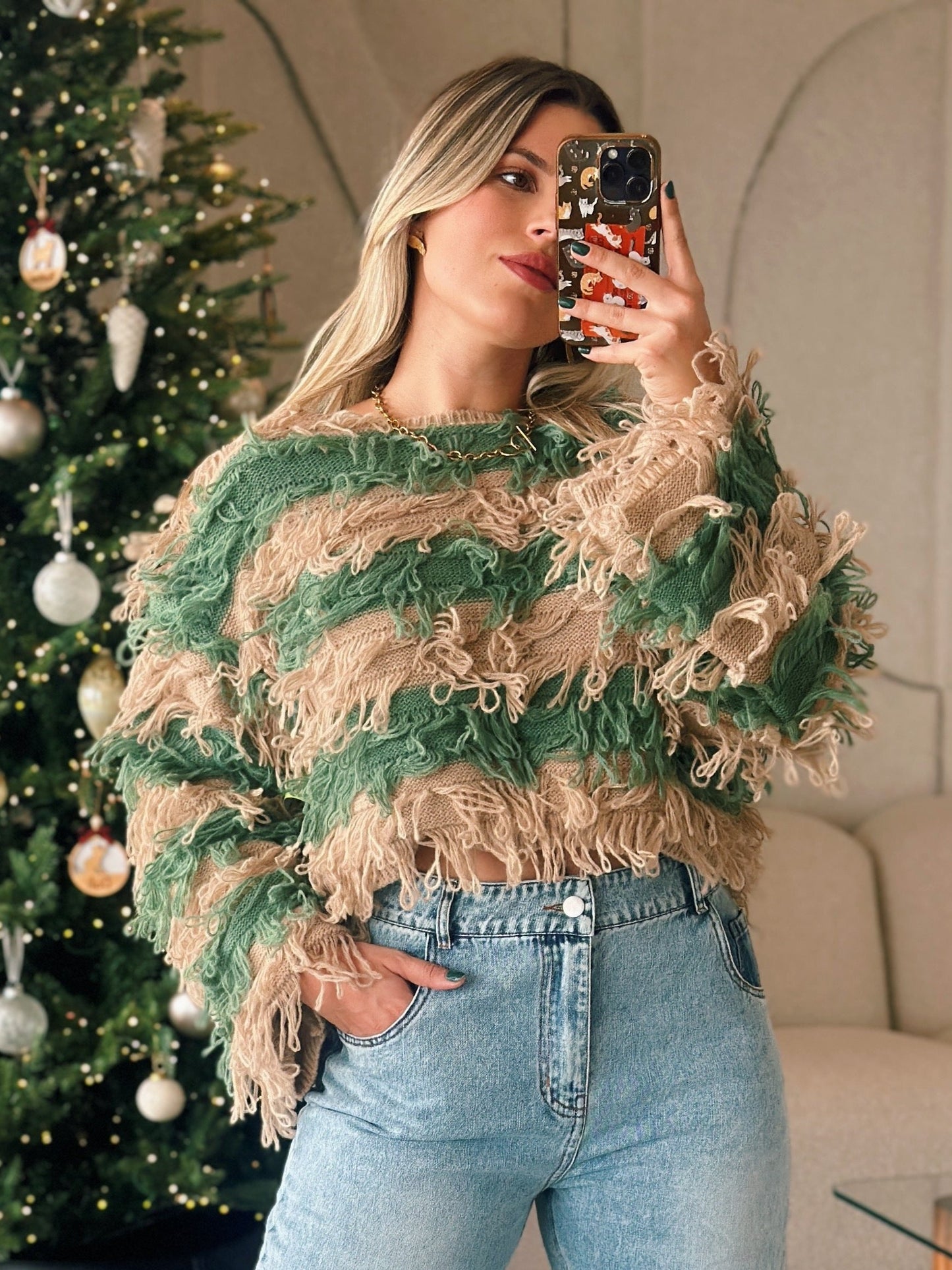 Fringe Sage Top