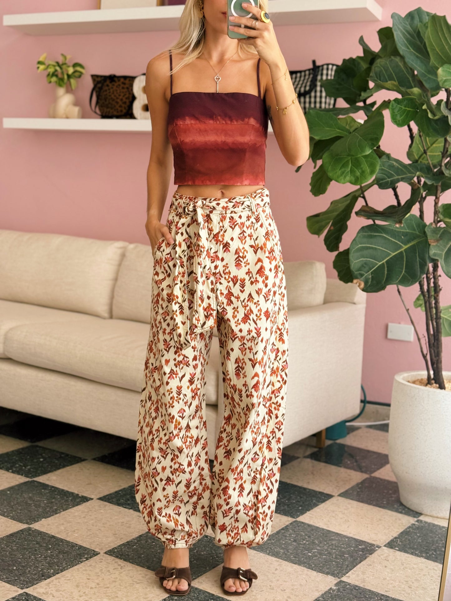 Jadirm Ikat Belted Twill Pants - Dress To