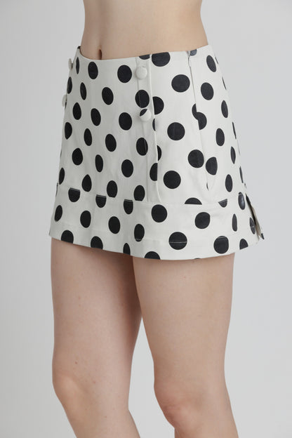 Polka Dot Twill Skort