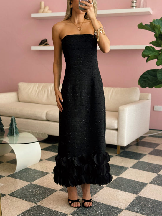 Tweed Black Midi Dress