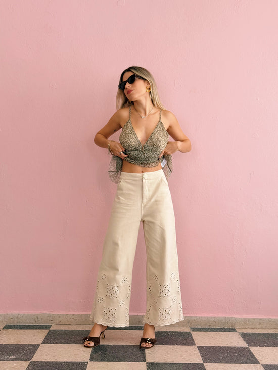 Ivory Eyelet Pants