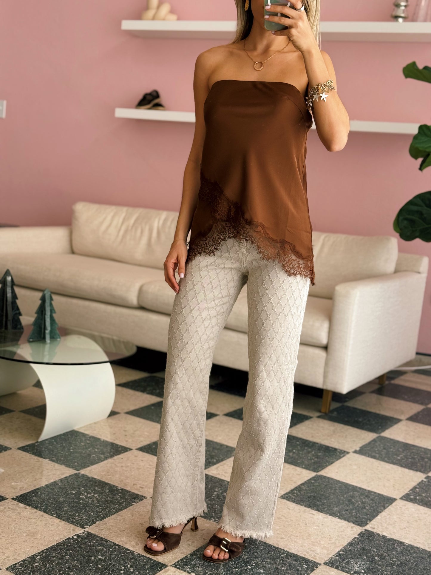 Lace Mocha Top