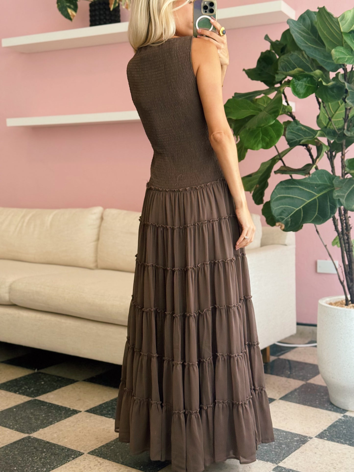 PRE ORDER (final sale/read description!!) Cocoa Maxi Dress