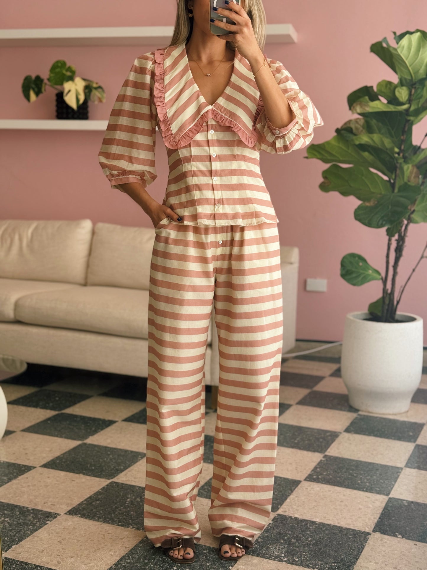 Pink Striped Set