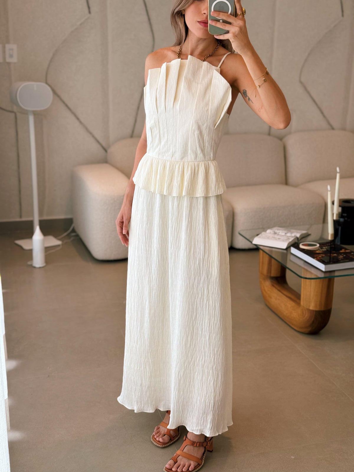 Ruffled Tube Top Midi Dress