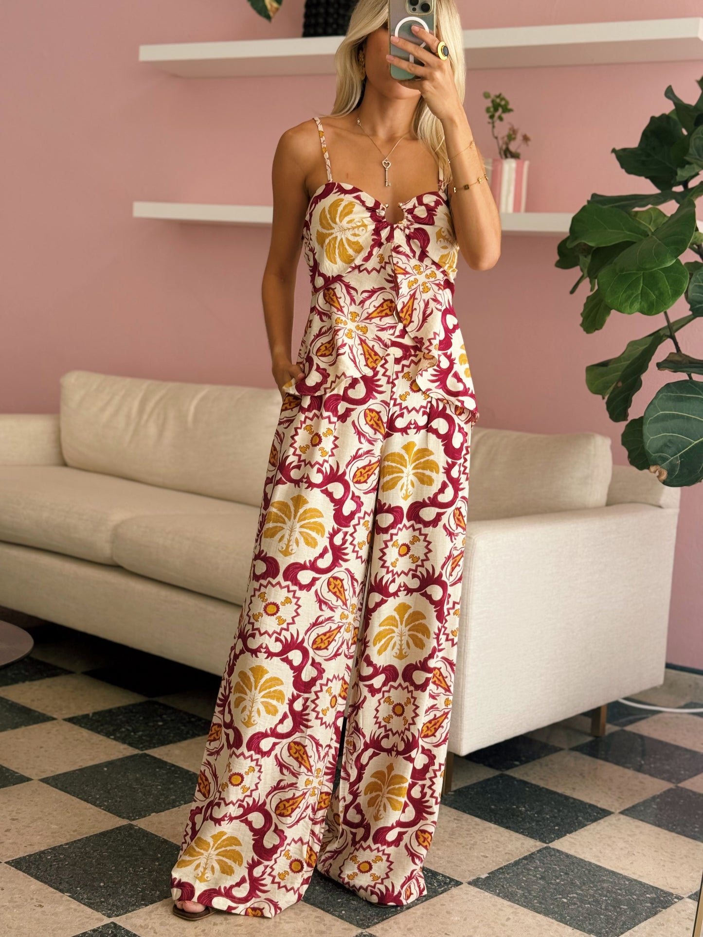 Fuchsia Top & Pant Set