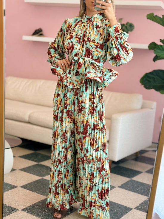 Pleated One Size Pant Set