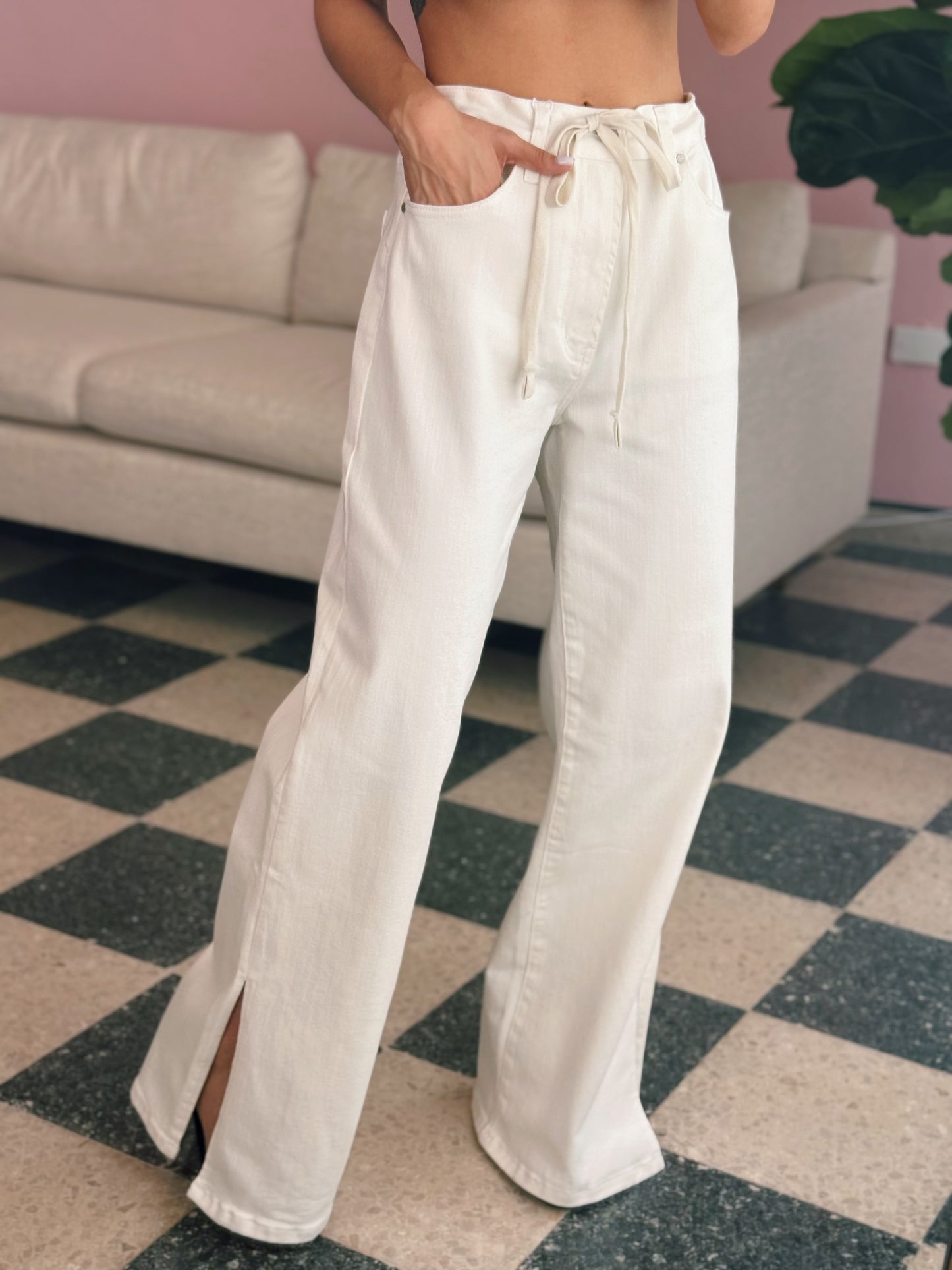 Waist Strap Wide Leg Jean