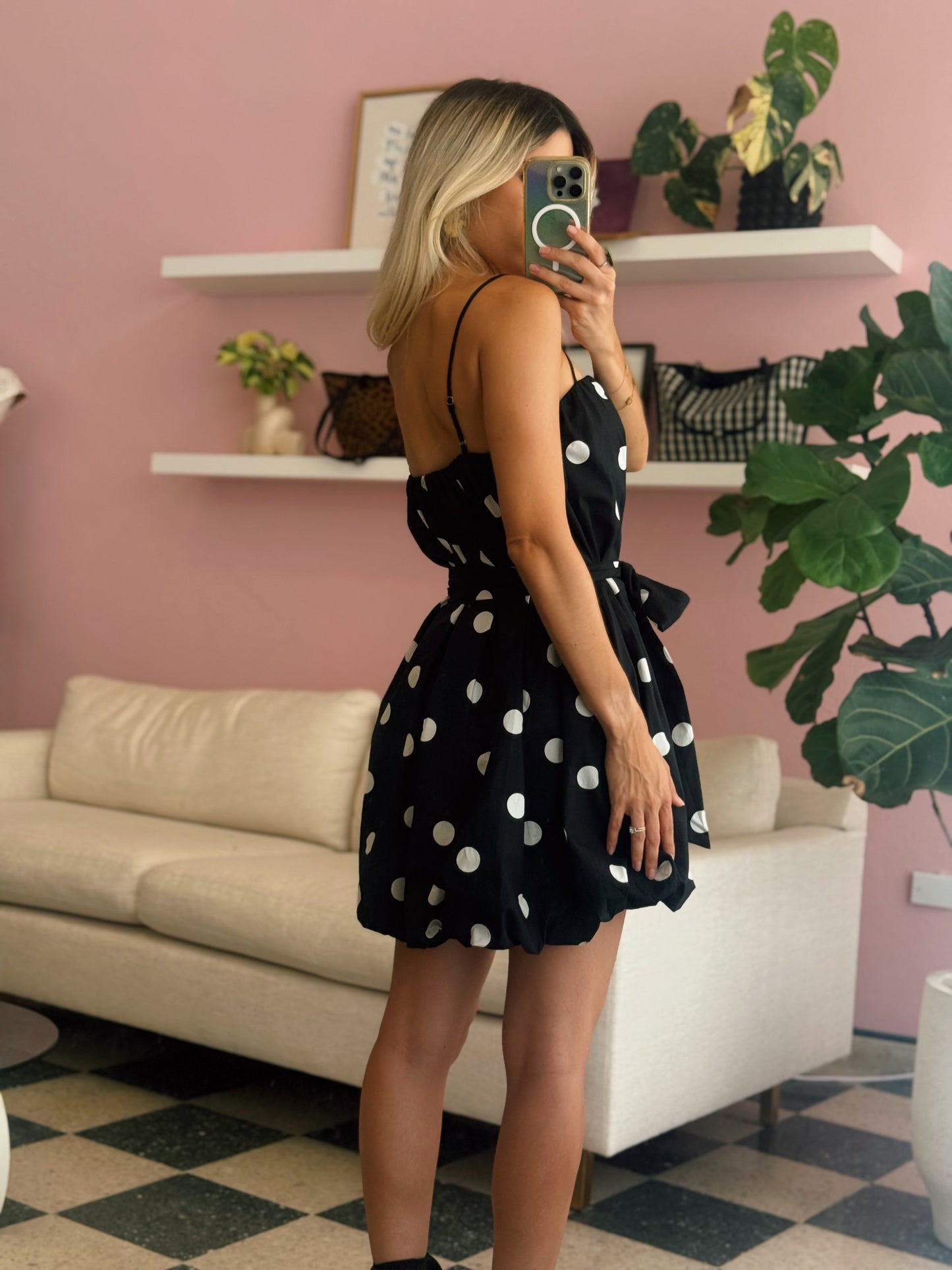 Black Polka Dot Bubble Dress