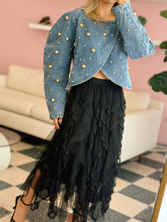 Black Ruffle Skirt