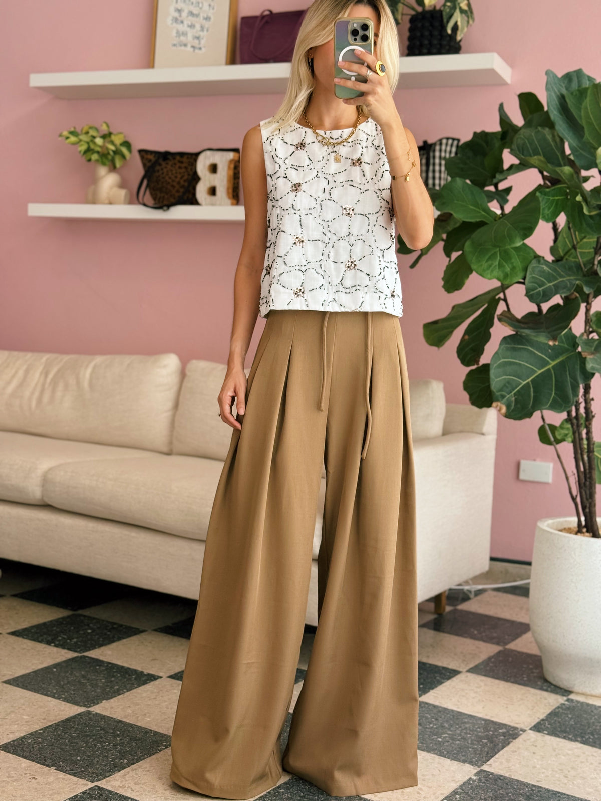 Floral Beaded Top
