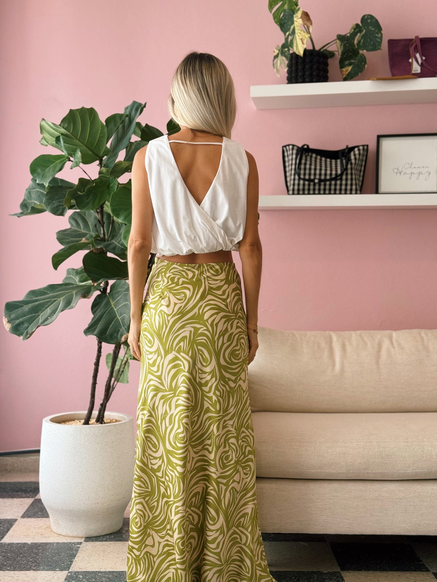 High Low Cropped White Top