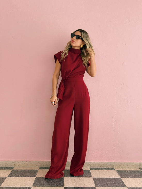 Wine Red Jumpsuit