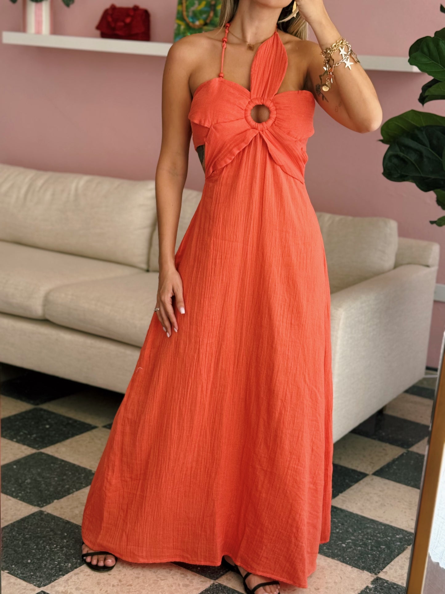 Coral Flora Dress - Made in India