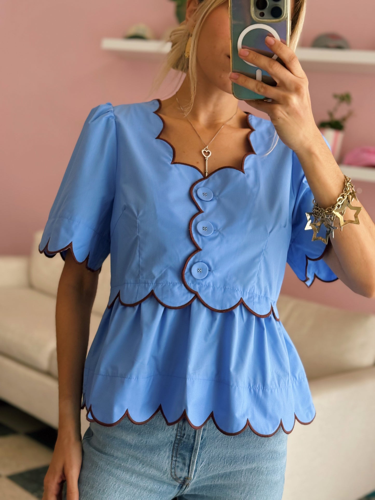 Blue Delicate Blouse