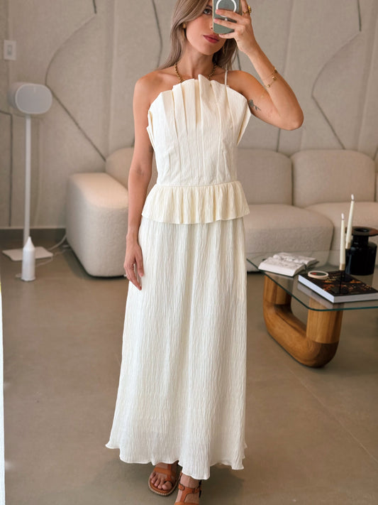 Ruffled Tube Top Midi Dress