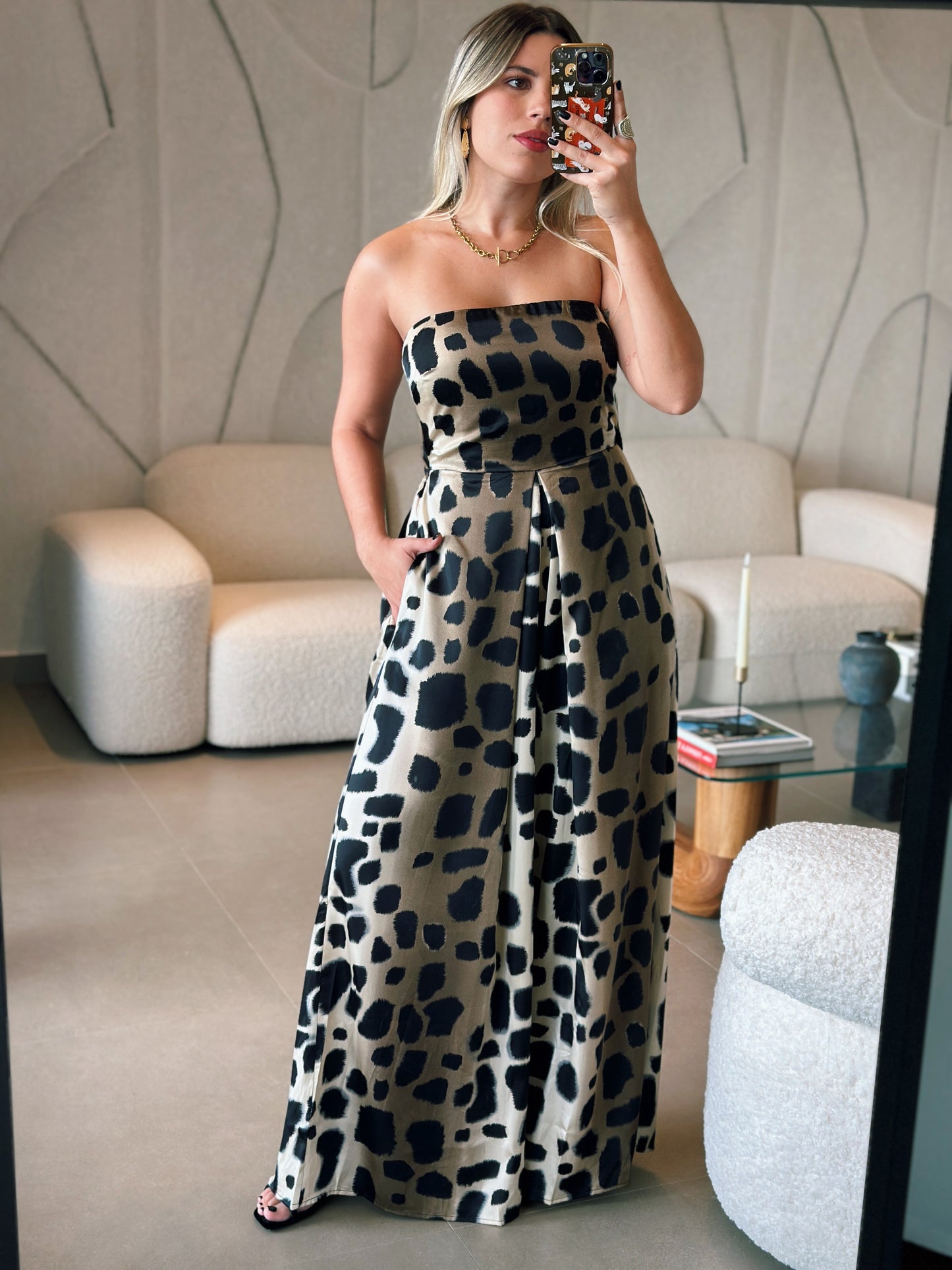 Leopard Tube Tie Back Jumpsuit