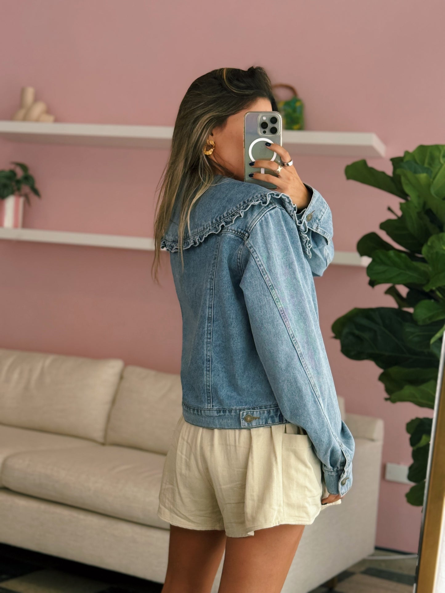 Petal Collar Denim Jacket