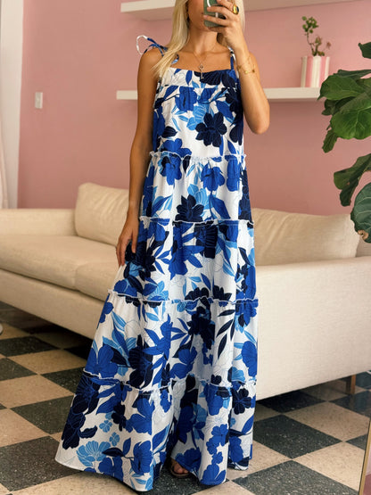 Blue Floral Maxi Dresss