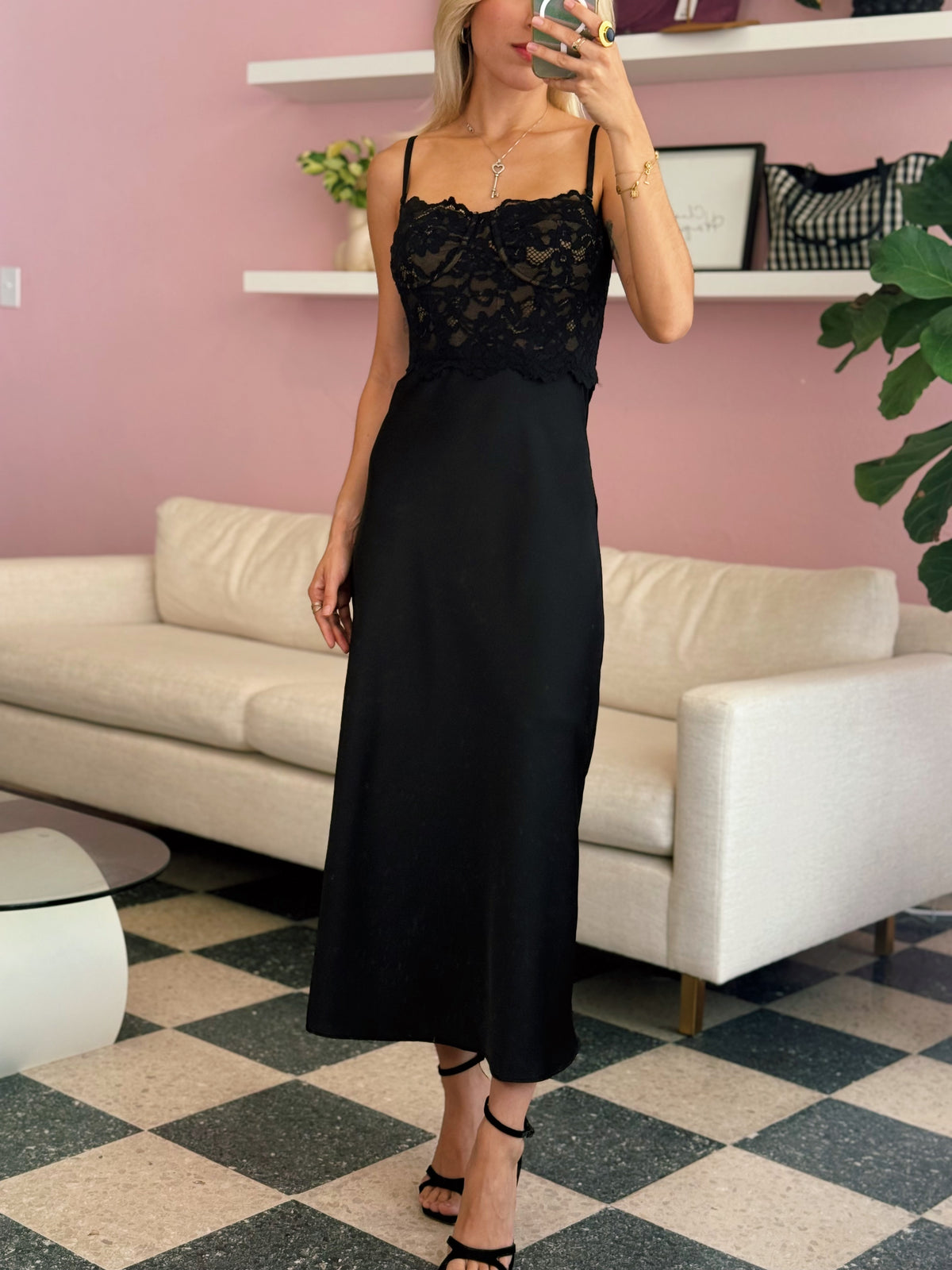 Lace Satin Corset Dress