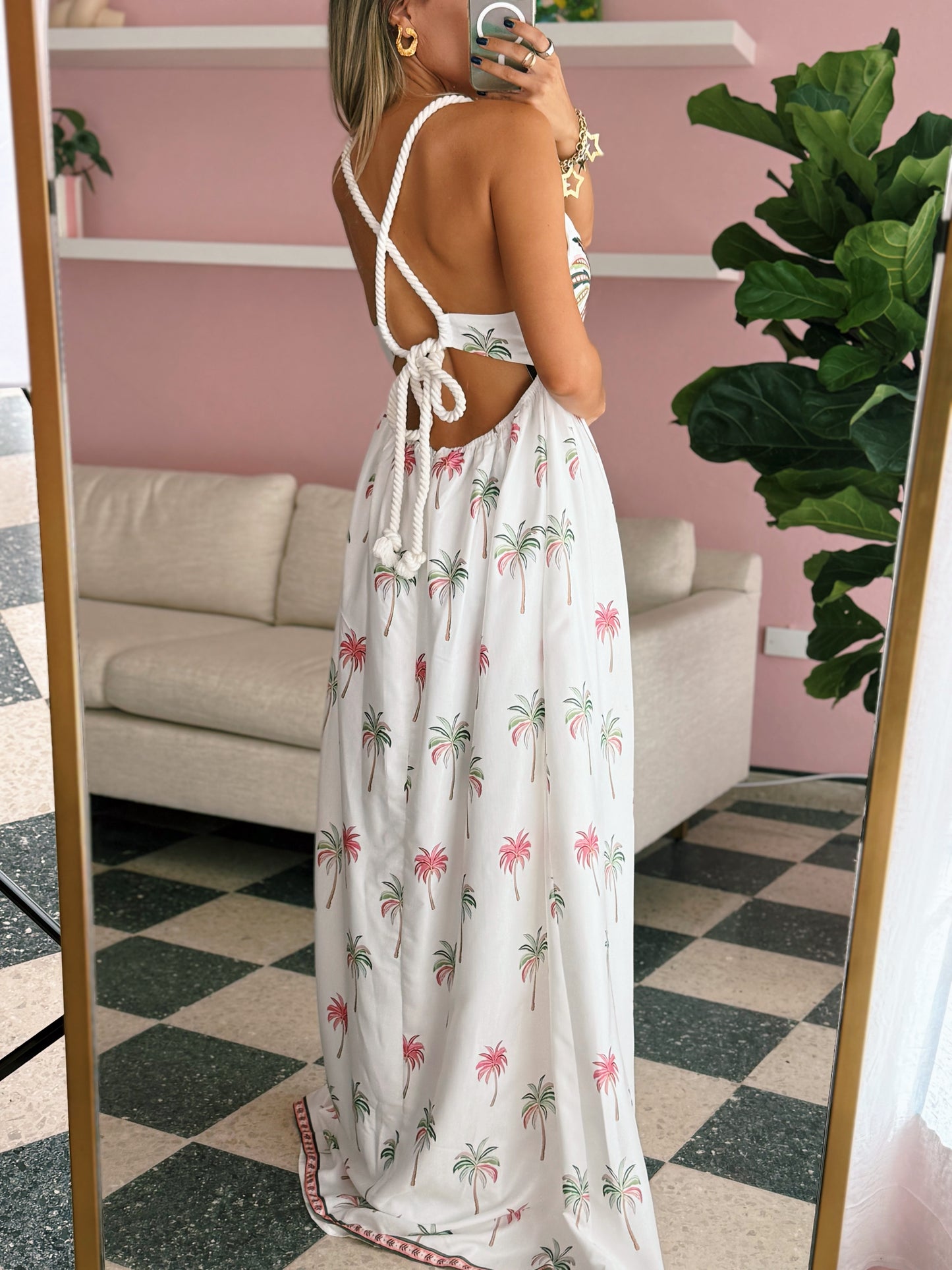 Palm Tree Babydoll Dress