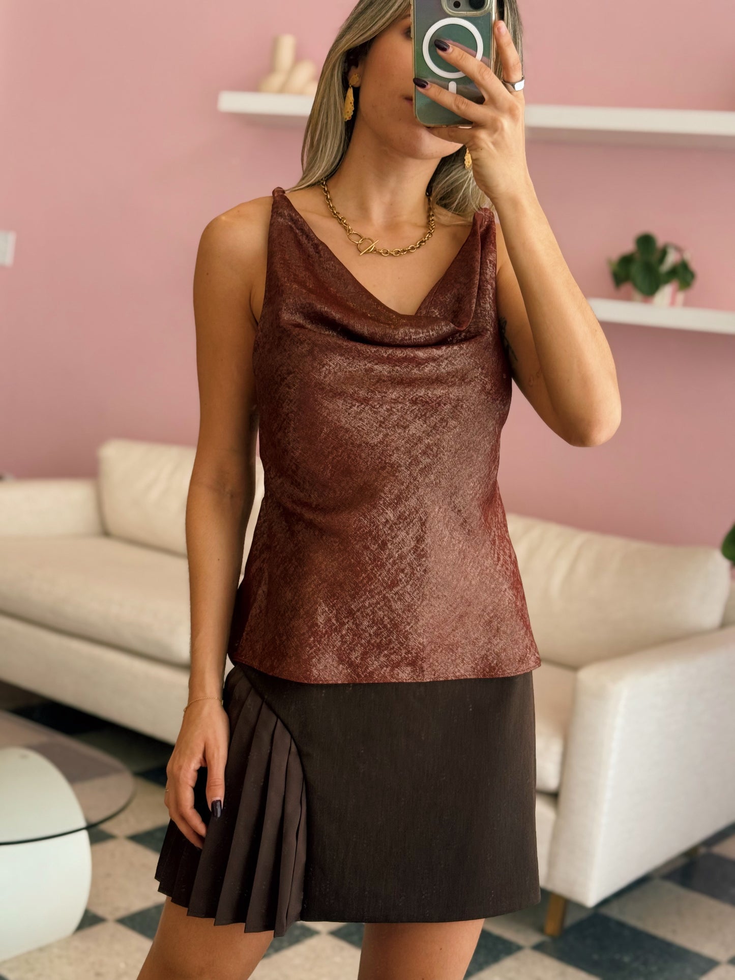 Rust Open Back Top