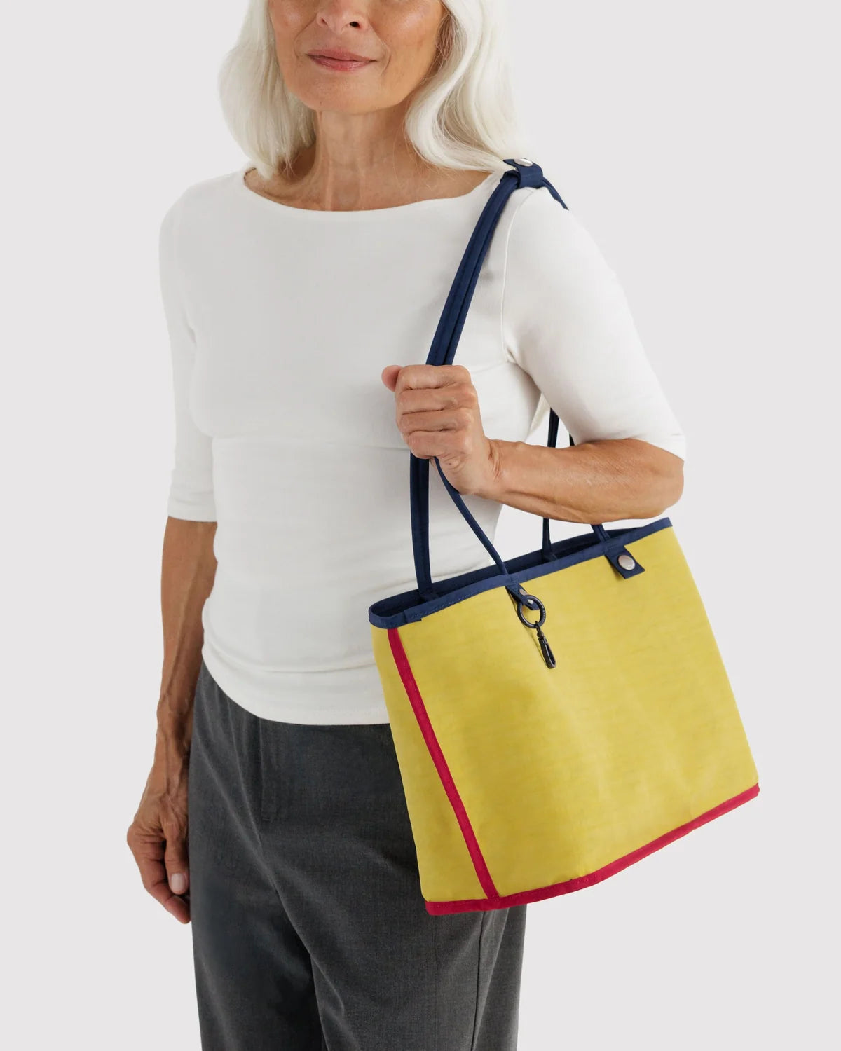 Medium Nylon Reversible Tote - Navy Mix