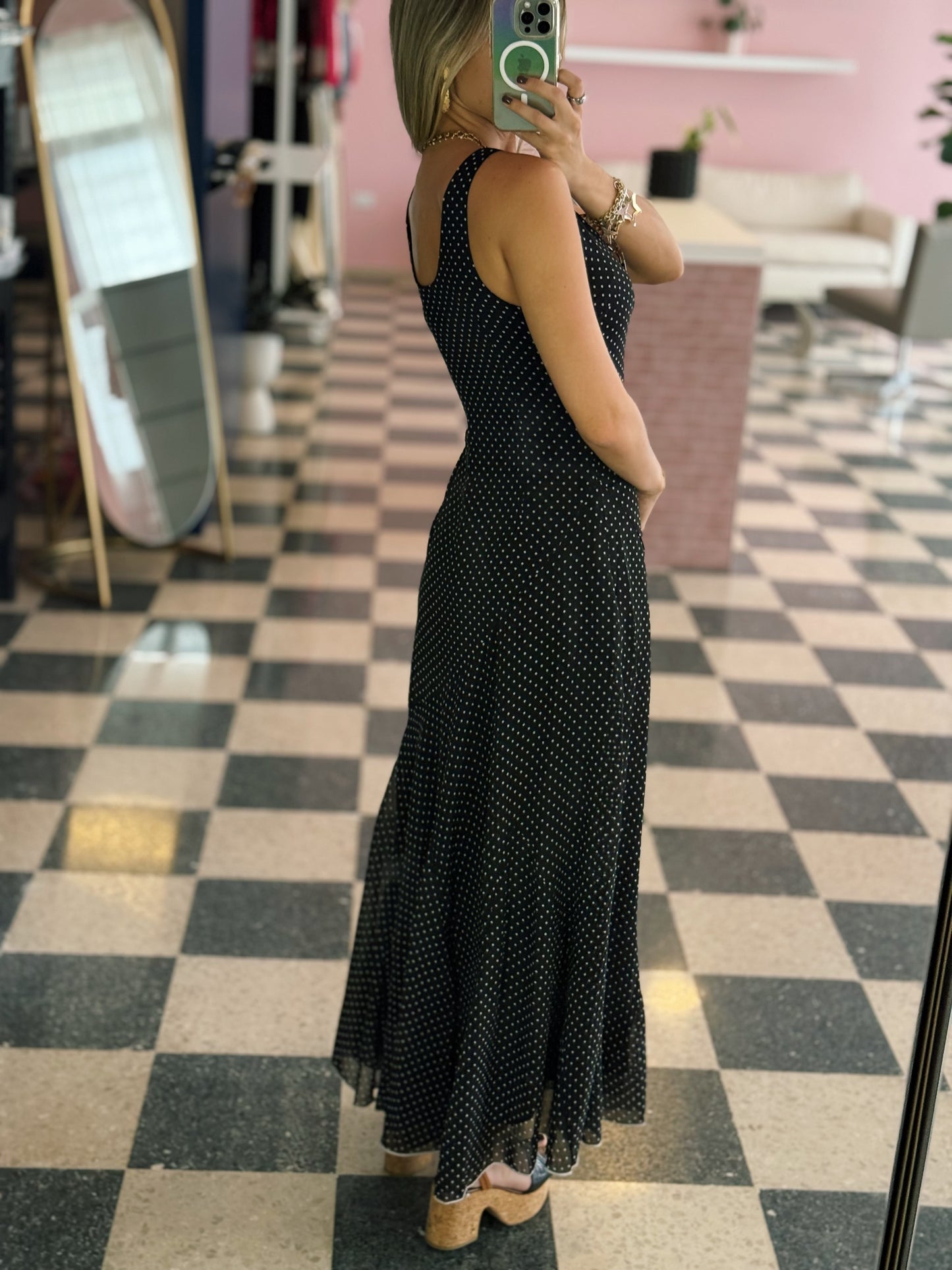 Polka Dot Maxi Dress