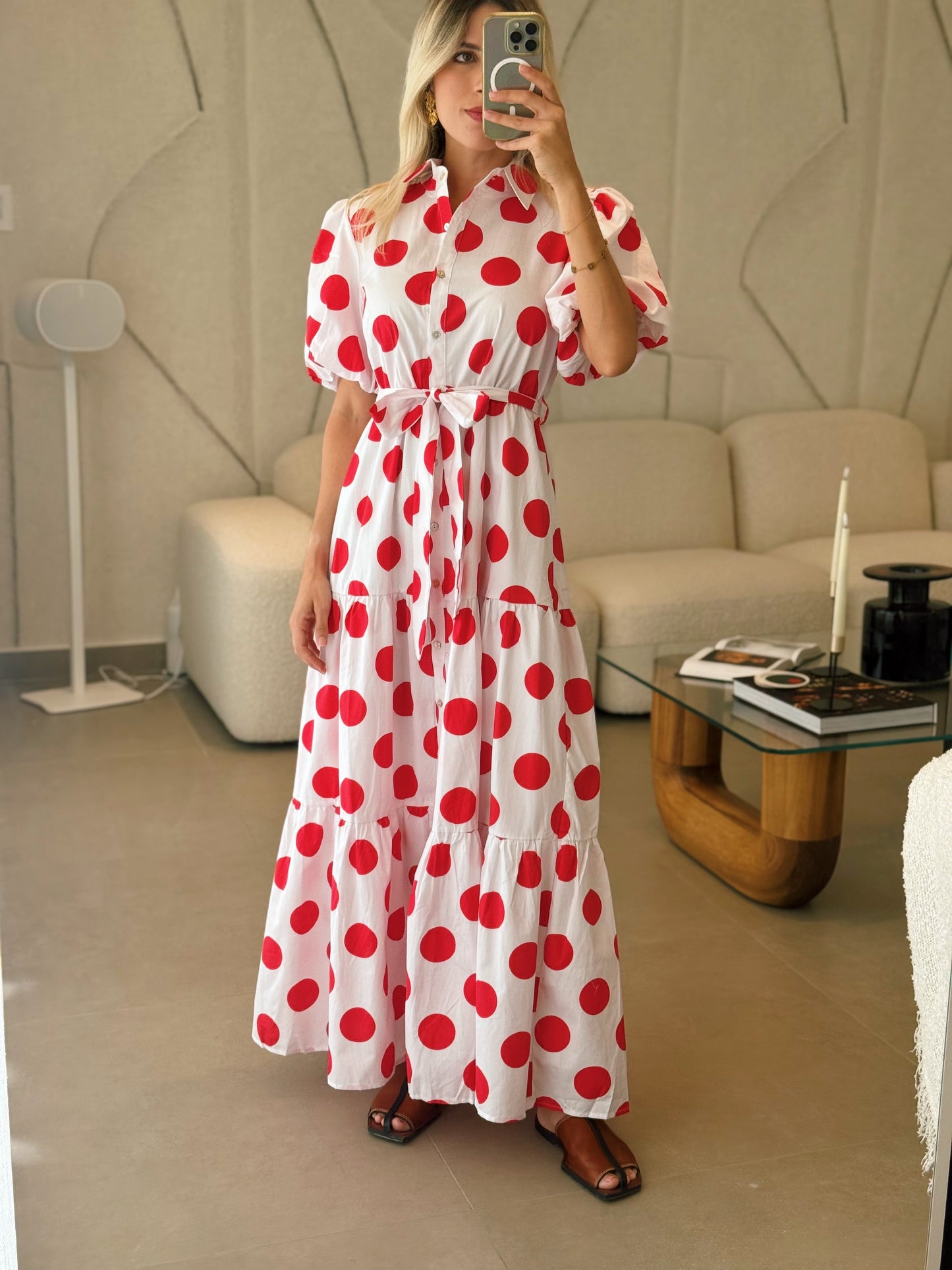 Red Polka Dot Maxi Dress