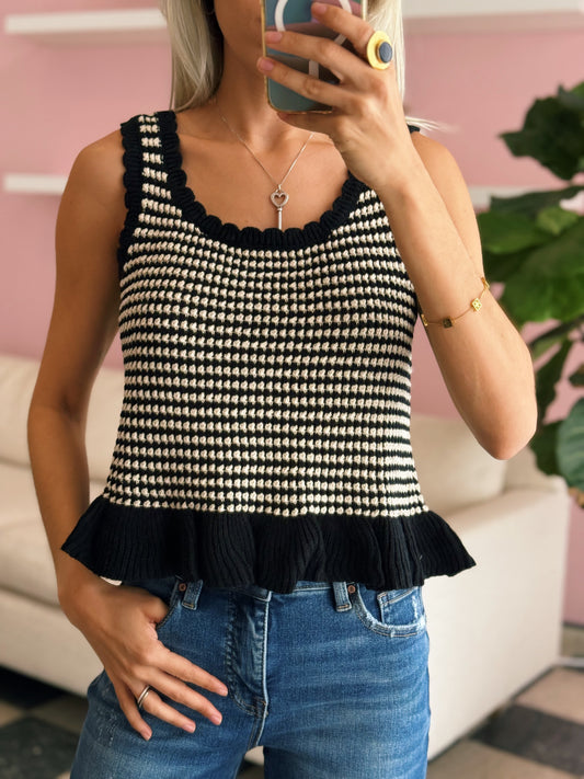 Black Knit Sweater Top