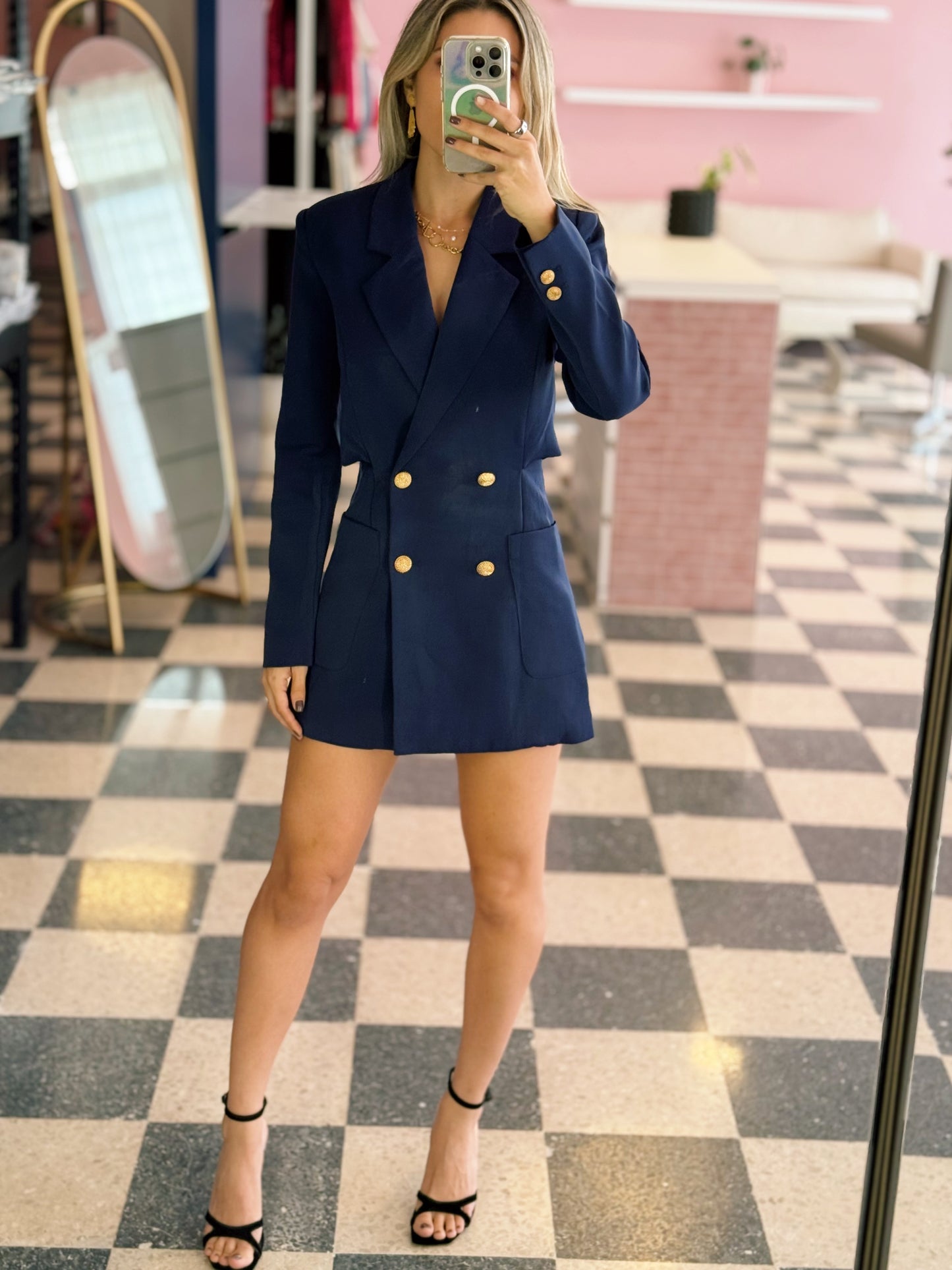 Navy Blazer Romper
