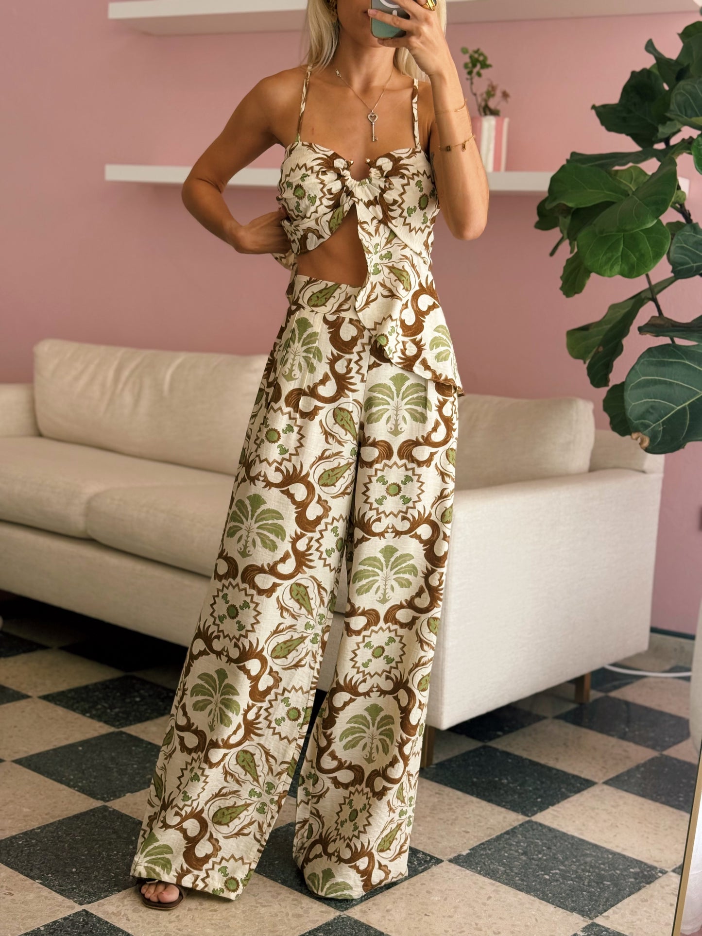 Green Top & Pant Set