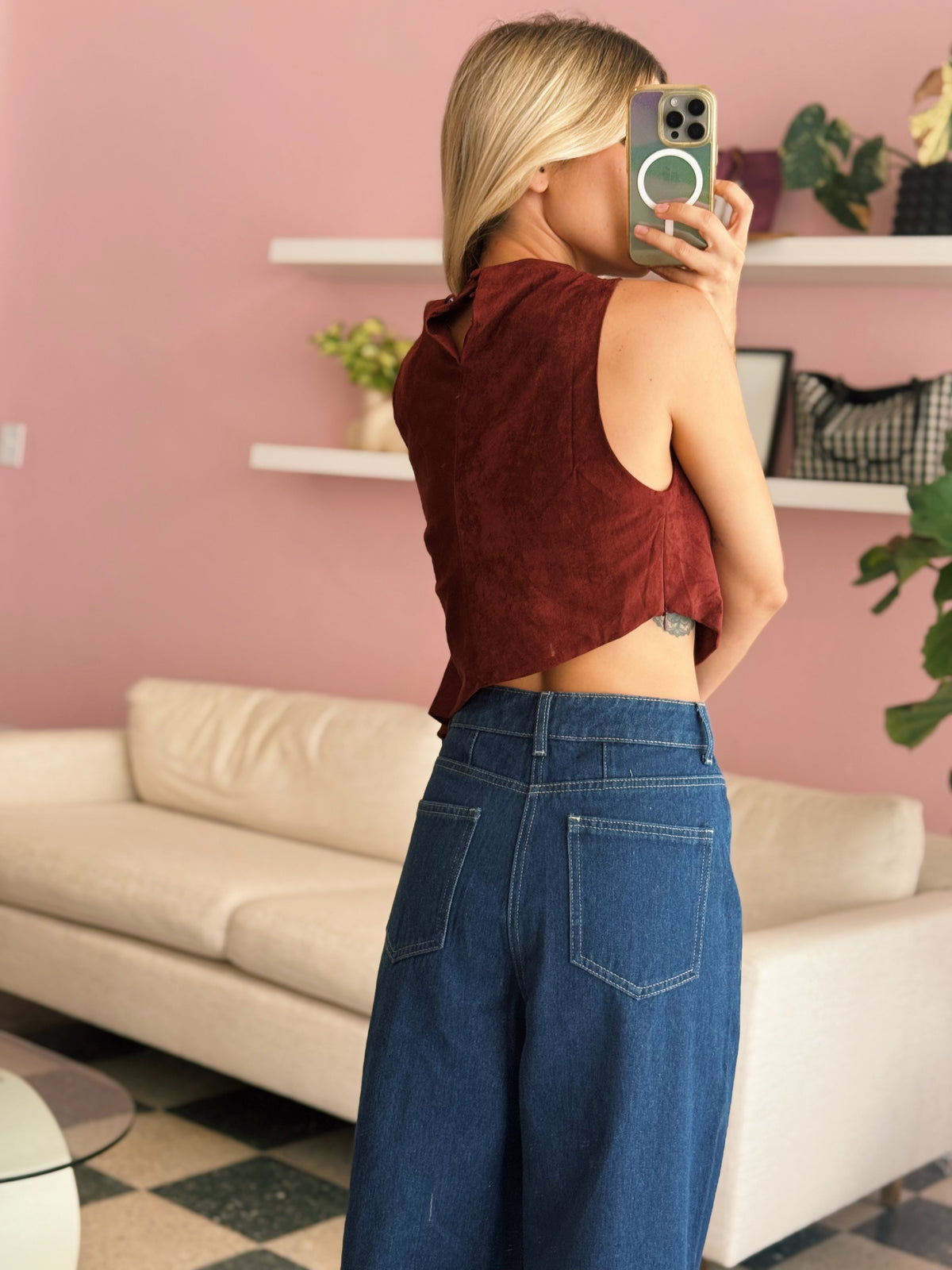 Diagonal Fringe Tank Top