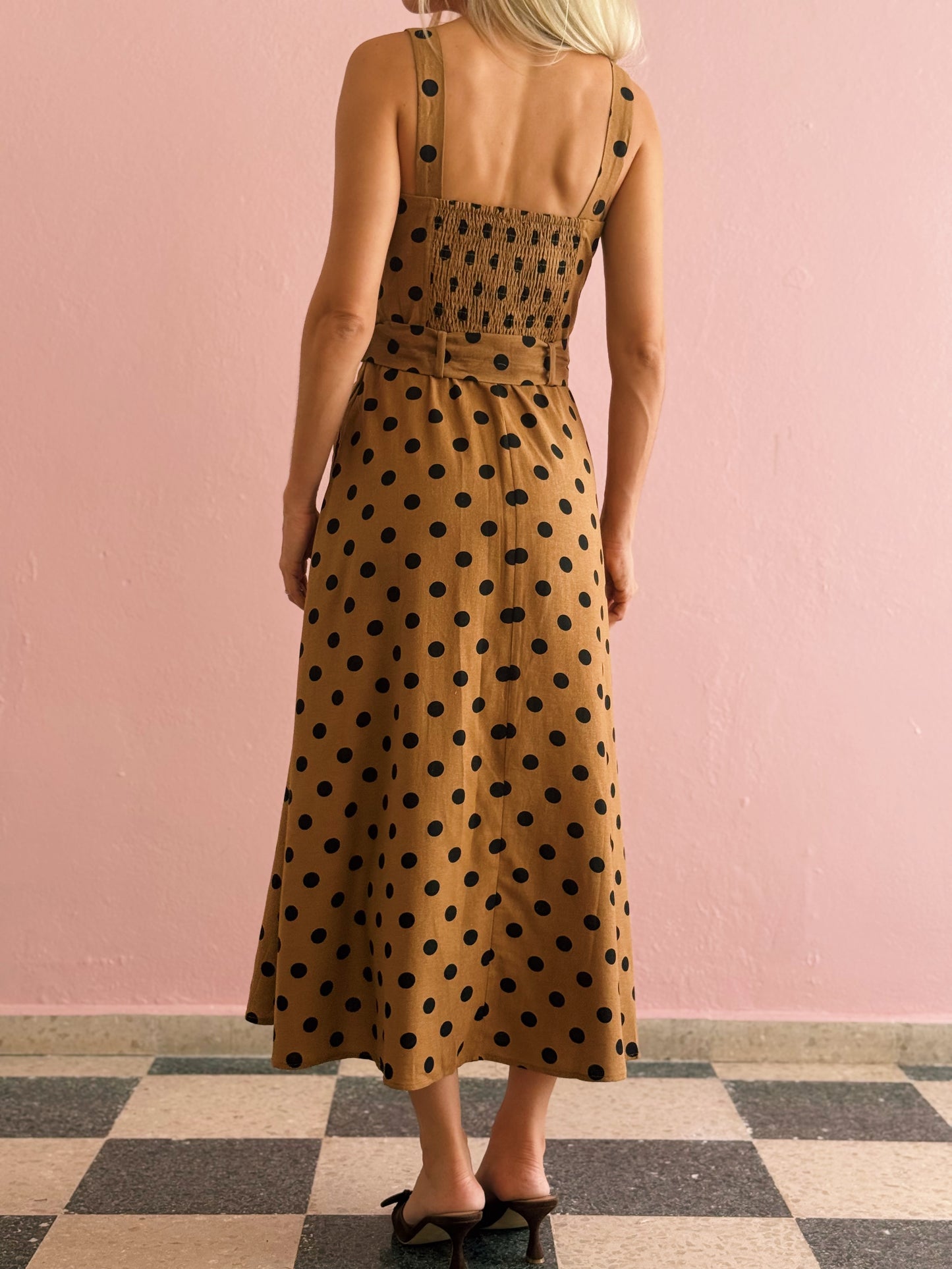 Brown Polka Dots Dress