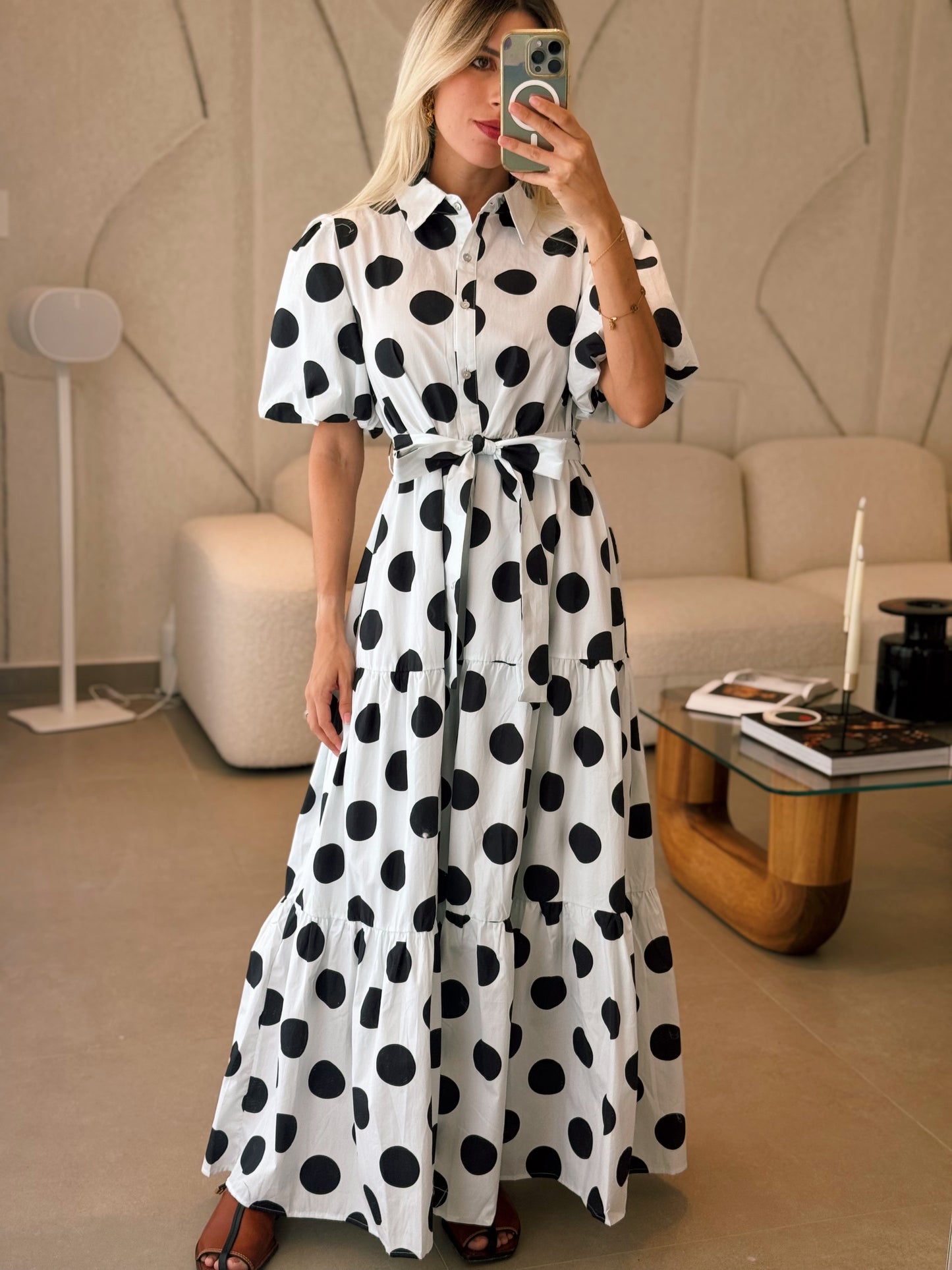 Black Polka Dot Maxi Dress