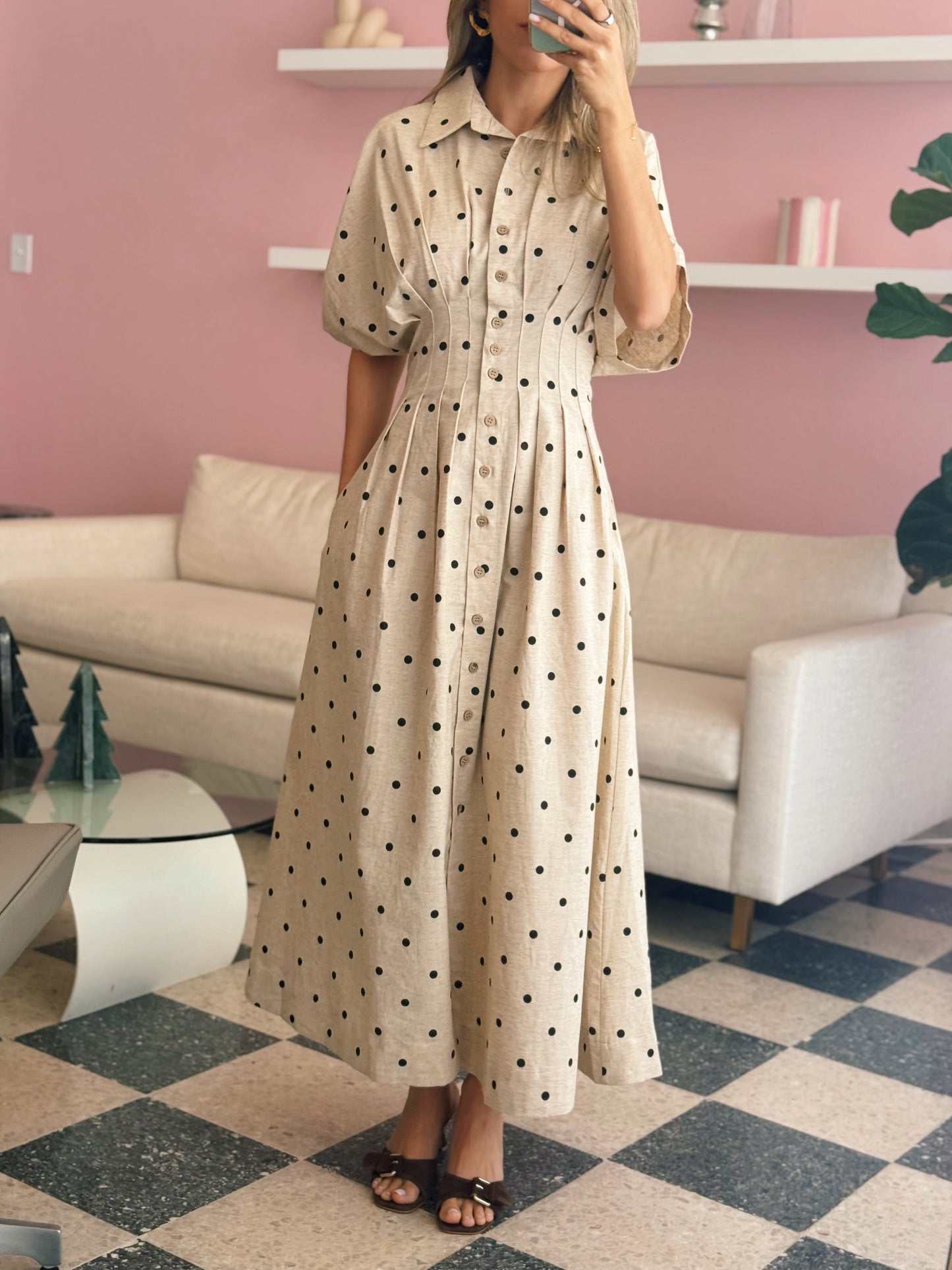Polka Dot Midi Dress